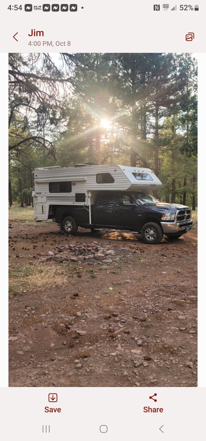 1999 Lance camper Truck.\nCamper