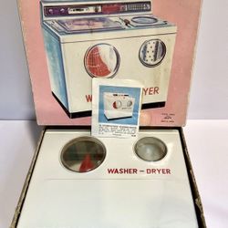 Vintage 1960s ALPS Japan Battery Operated Toy Washer And Dryer In Box Working!
