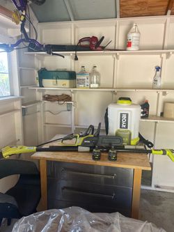 Ryobi cordless chain saw, sprayer