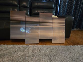 4-Panel Abstract Metallic Wall Art Set