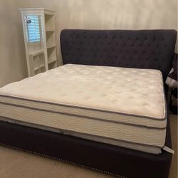 King sleigh bed frame and headboard & boxsprings