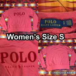 Ralph Lauren Polo Women’s Size Small Red Sweatshirt Lettered Logo Crew Neck