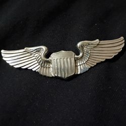 Sterling Silver WWII Pilot's Wings Genuine 