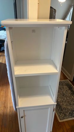 White Tall Storage Cabinet with Shelves