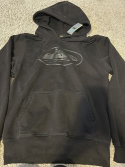 corteiz hoodie triple black
