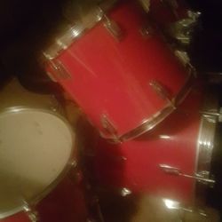 5pc Red Tama Drum Set 