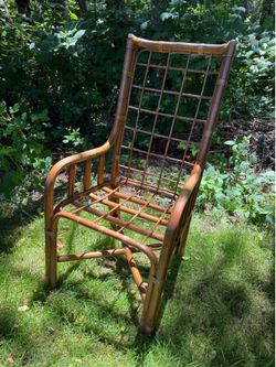 Old vintage wicker rattan chair