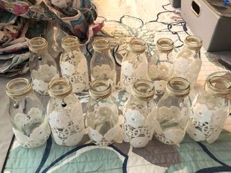 Decorated milk bottles