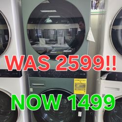 LG WASHER DRYER WASHTOWER 1499! 0 DOWN 0% FINANCING! 1YR WARRANTY! 48HR DELIVERY!