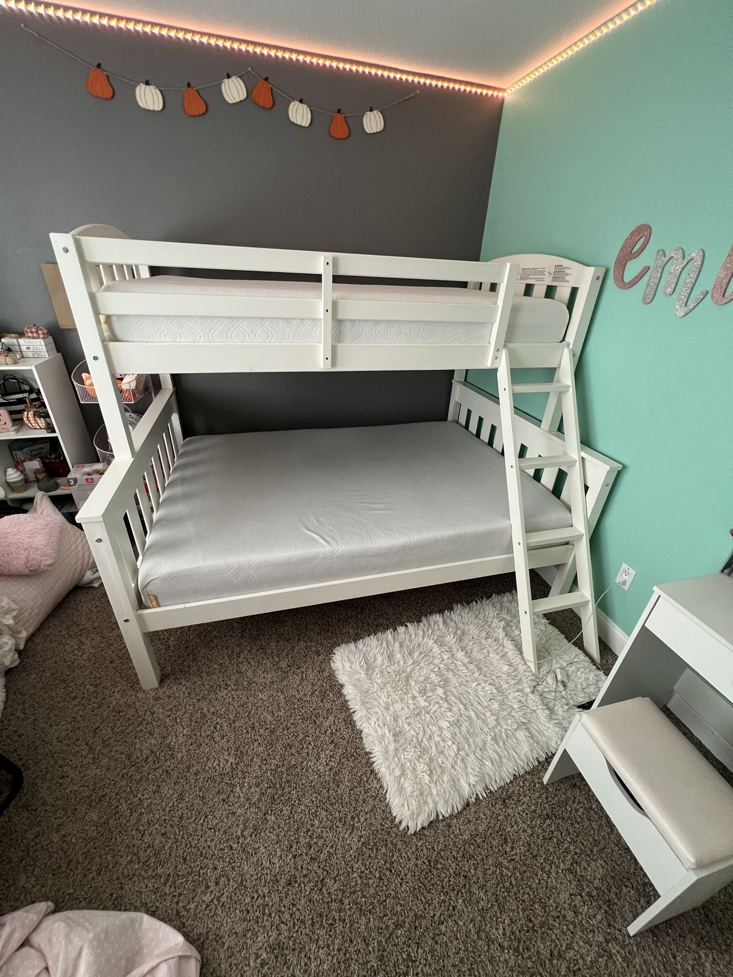 Beautiful Twin Over Full Bunk Bed From Costco With Mattresses