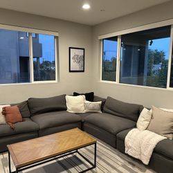 All Modern Grey Couch Blazyk 118” Symmetrical Couch