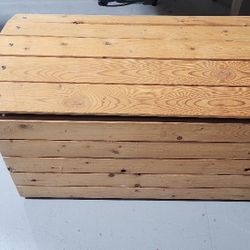 Custom-made wood treasure chest box