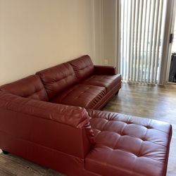 3 piece leather sectional couch