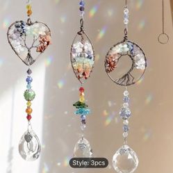 Buy1get1 1pc/3pcs Crystal Suncatchers for Window Hanging, Tree Of Life Sun Catchers