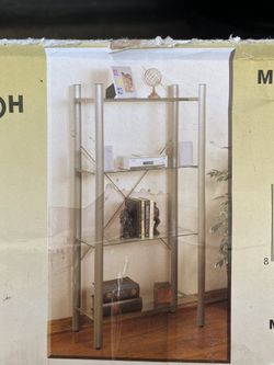 Clear glass shelf.
