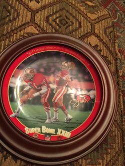 Framed Super Bowl 23 plate Bengals / 49 ers