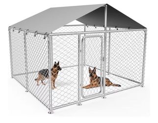79x79 inch Outdoor Dog Kennel Outside,Heavy Duty Dog Enclosure with Waterproof Cover Roof and Steel Fence Security Lock for Dogs