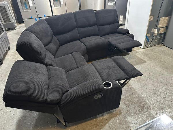 Fabric Sectional Sofa Reclining In Black BRAND NEW $749