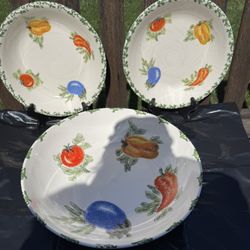 Large Salad Bowl And Two Smaller Bowls