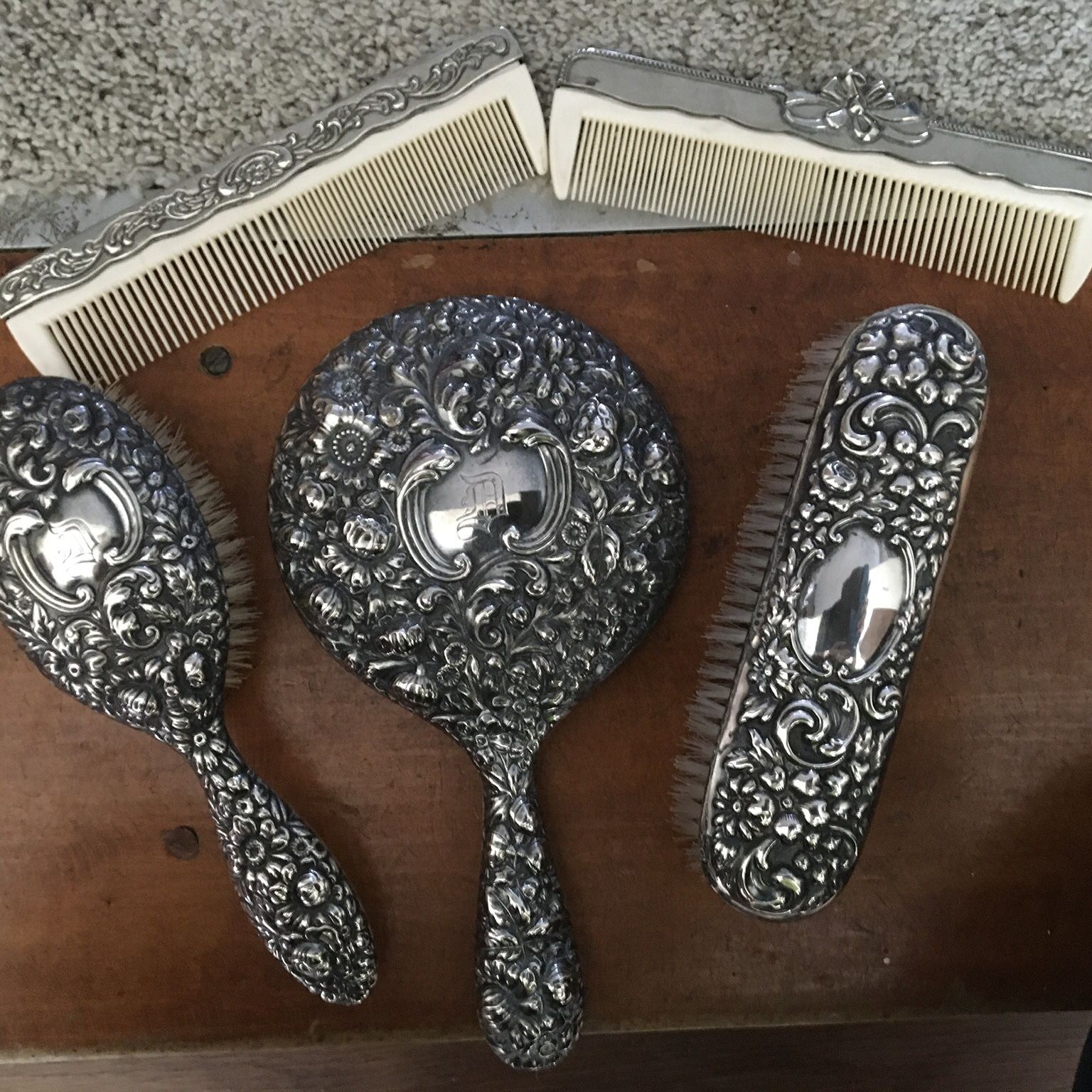 Gorham Sterling Brush & Mirror Set