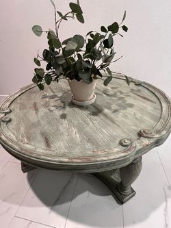 Gorgeous solid wood pistachio color well made coffee table