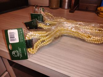 9' cord/tassel pearl-gold