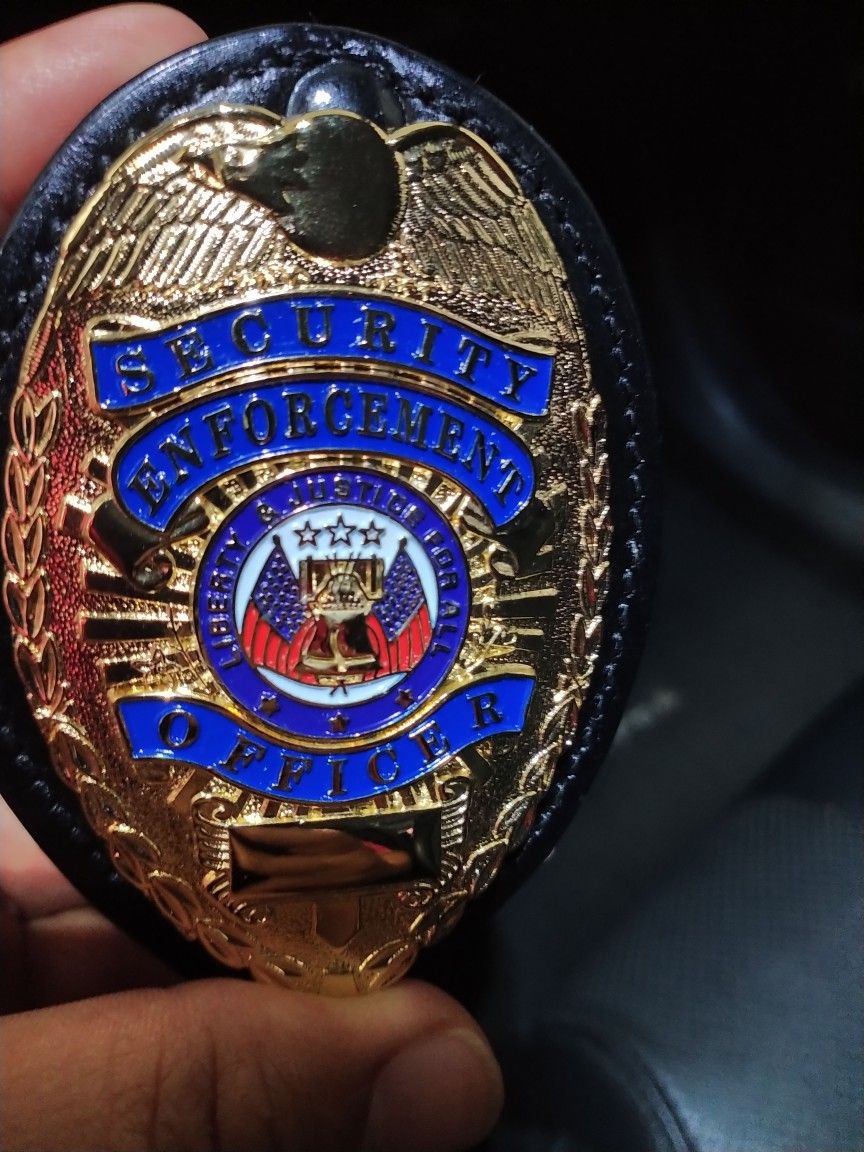 Security Gold Metal Badge