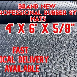 GYM MATS 4’x6’ x 5/8”- PROFESSIONAL RUBBER GYM FLOORING - $95 (Statewide Delivery)