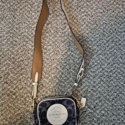 Coach Dempsey Camera Bag In Signature Jacquard With Patch