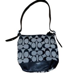 Coach Legacy Signature C Duffle Hobo Bag Tote Purse Black logo shoulder bag