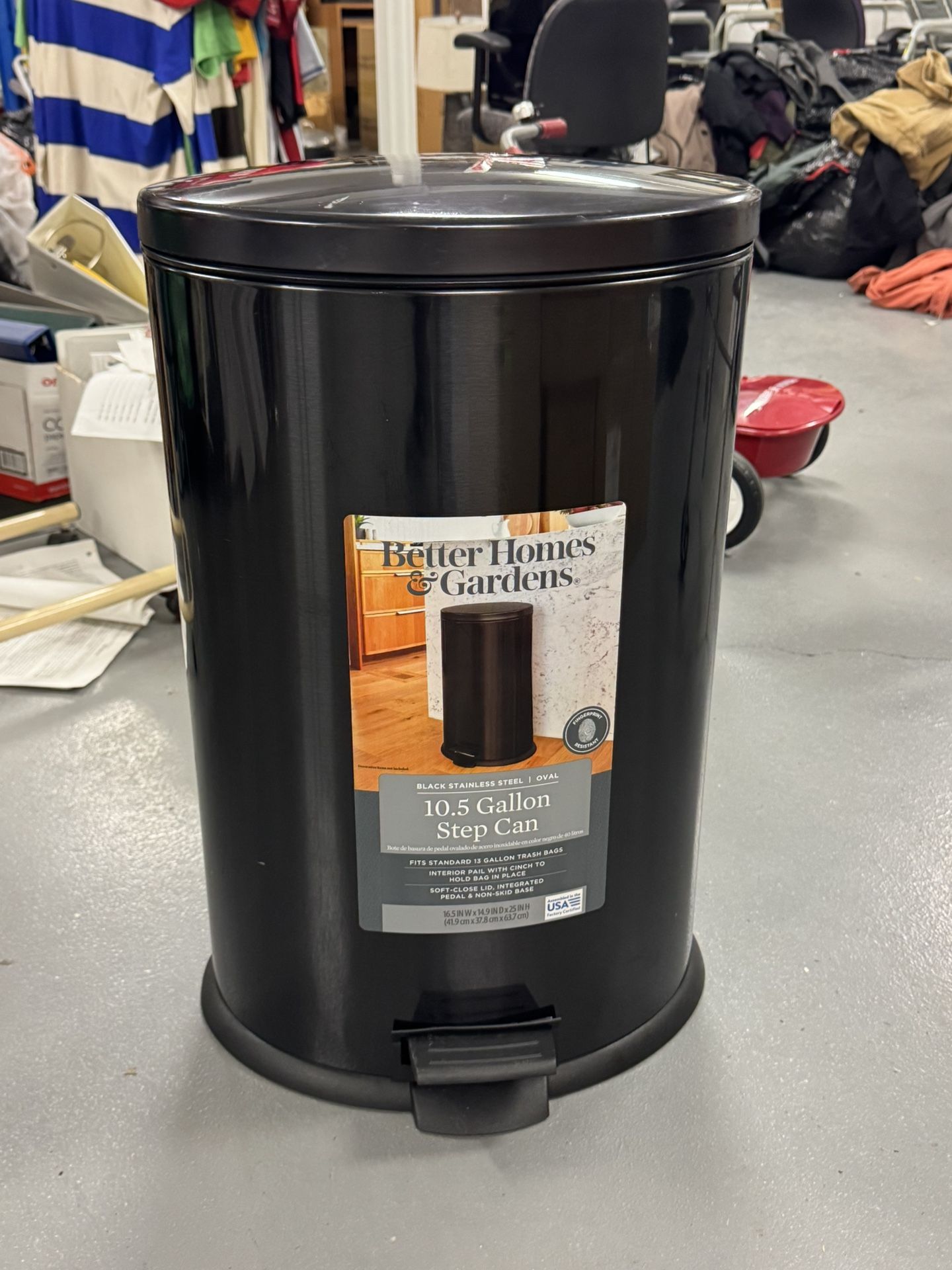 Better Homes & Gardens 10.5 Gallon Trash Can, Oval Kitchen Step Trash Can, Stainless Steel