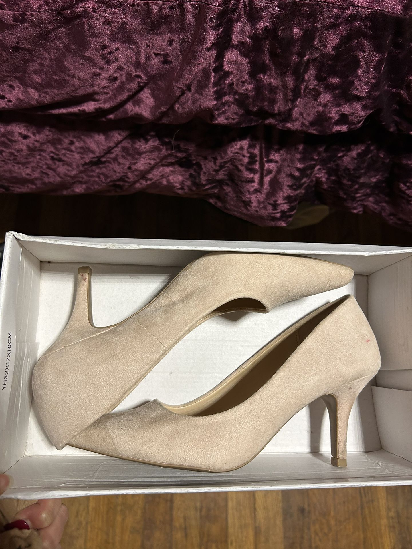Pale Pink Suede Heels
