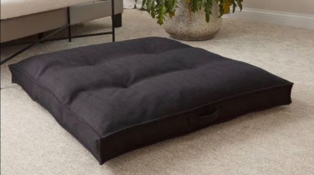 Large 40" square floor pillow with Black cover