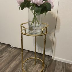 Gold Bamboo Design Drink Table/ Plant Stand