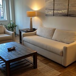 Basset Ivory Sofa & Loveseat 