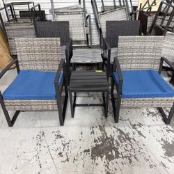 New 3PCS Patio Furniture Set, Outdoor Wicker Bistro Conversation Set