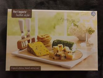 Pier 1 Imports Buffet Style 4 Piece Cheese Board Server Set