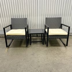 3pc Outdoor Patio Rocker Chair Set