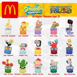 McDonald's Happy Meal Toys SpongeBob x One Piece Full Set