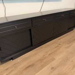 Black Wood TV Cabinet 