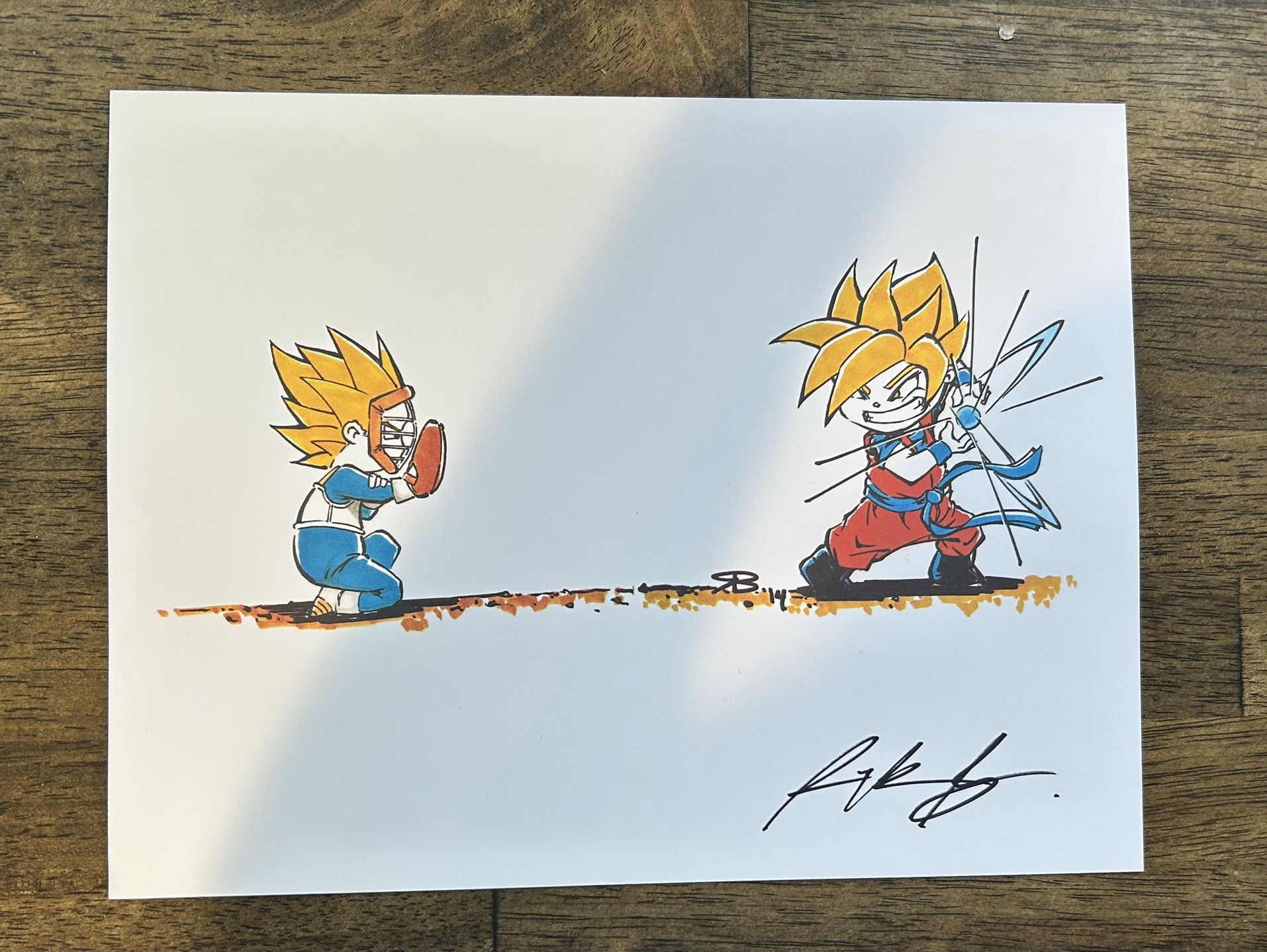 Autographed By Rick Basaldua Original Art 8 1/2”x11” Sketch Card DragonBall Z