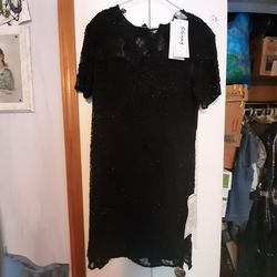 Black Sequin formal dress - new - size 12