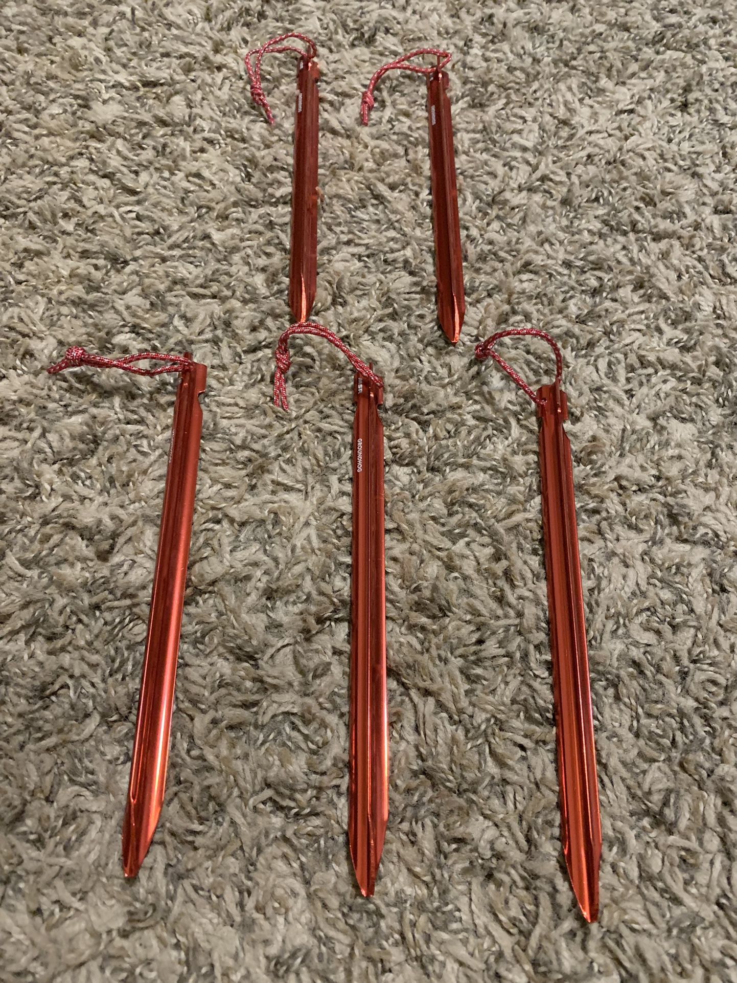 Groundhog Tent Stake Kit 5-Pack Regular 7.5Inch Red