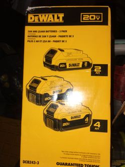 3 pack DeWalt battery
