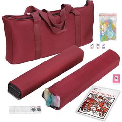 New American Mah Jongg Mahjong 166 Tile Set with 4 All-in-One Rack/Pushers,Soft Bag