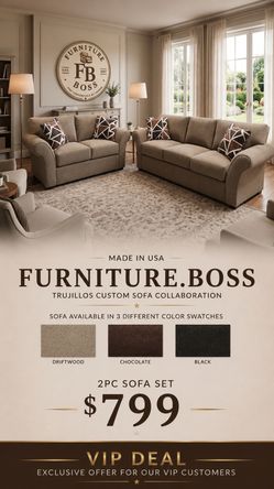 2pc Beige Sofa Set - Stylish comfortable and low low wholesale price