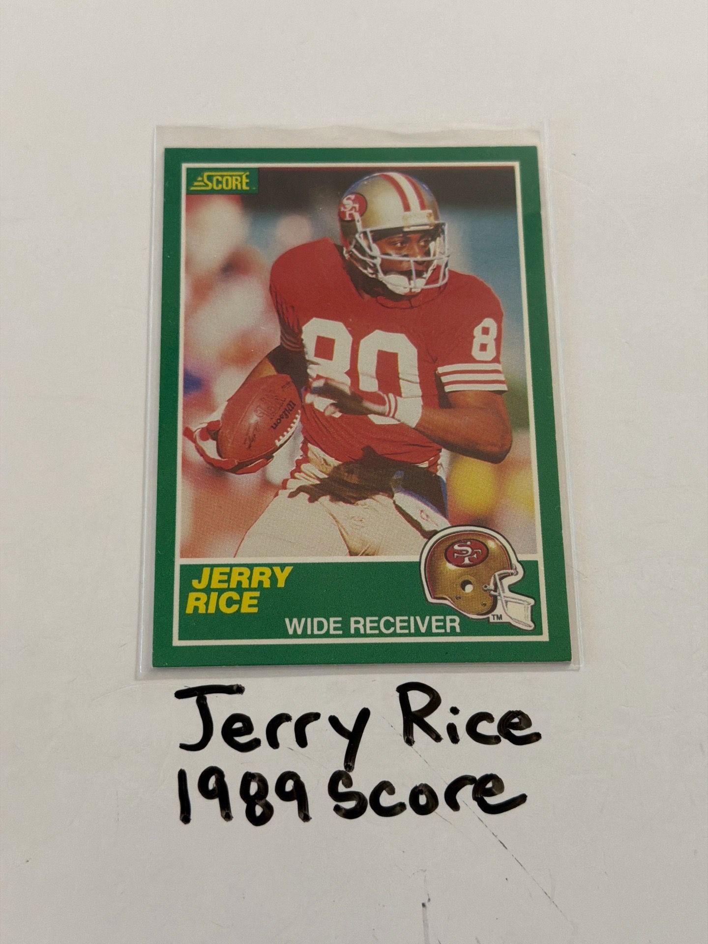 Jerry Rice San Francisco 49ers Hall of Fame WR 1989 Score Card.