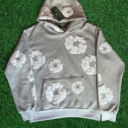Denim Tears Hoodie Gray/White