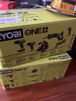 Ryobi ONE+ 18V Cordless 6-Tool Combo Kit with Compact Battery, 4.0 Ah Battery, and Charger