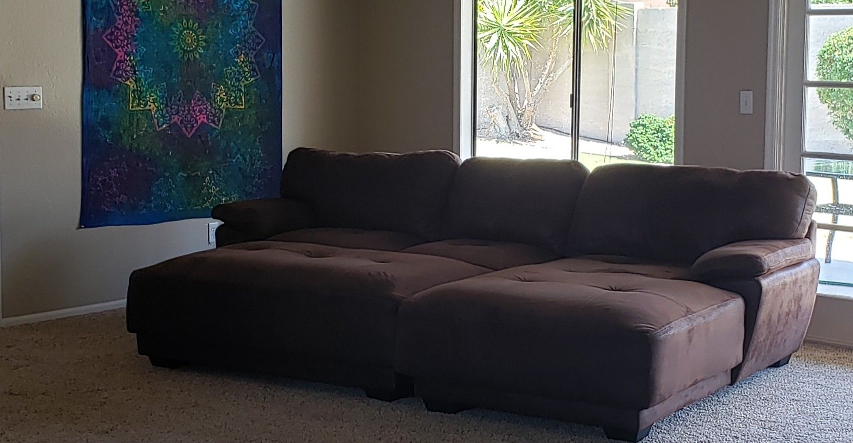 9ft Couch with Chaise & Ottoman